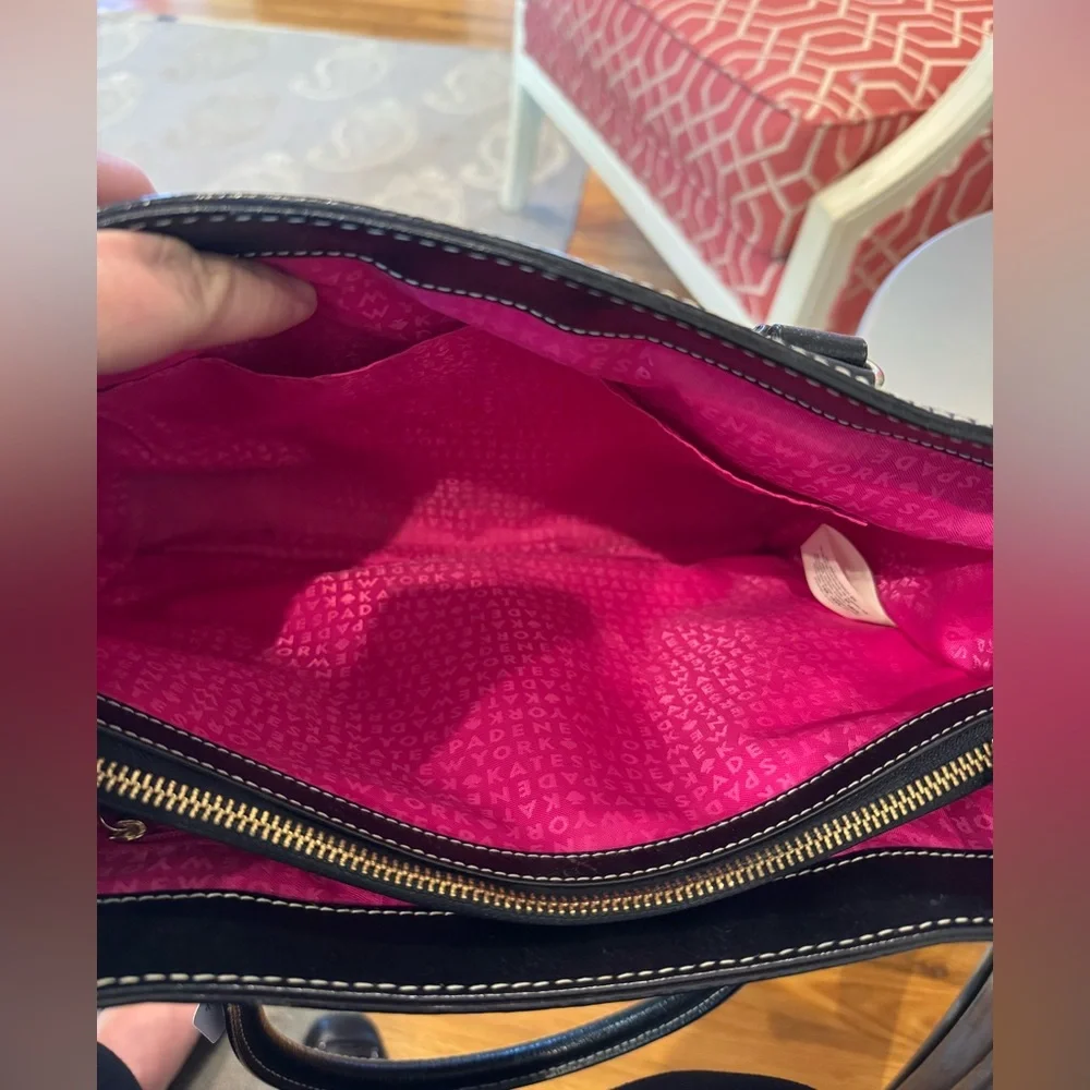 Kate Spade - Wellesley Quinn Black Satchel EUC  Classic Staple Bag/3 Compartment - Picture 5 of 9